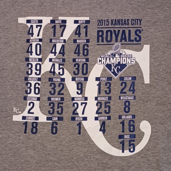 Nike Tee Kansas City Royals Mens XL World Series Champions Gray Short Sleeve - Picture 2 of 7